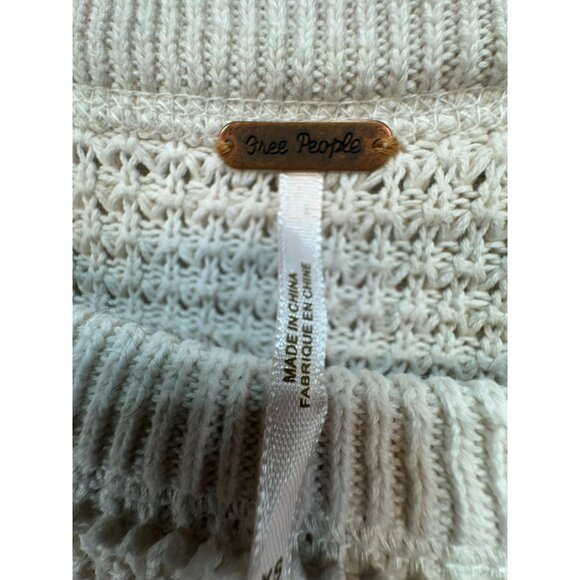 Free People Womens Cold Shoulder Knit Sweater Ivory Size XS Cream - Picture 2 of 13